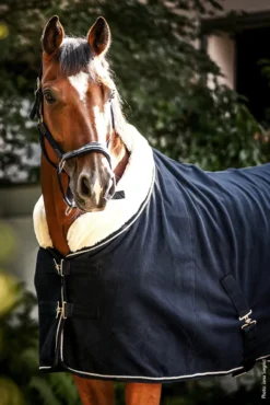 Schockemohle Premium Faux Fur Fleece Rug - Dark Navy 5 Schockemohle Premium Faux Fur Fleece Rug - Dark Navy -PREMIER EQUINE 1730 00040 PremiumFleeceRugFauxFur darknavy img8805