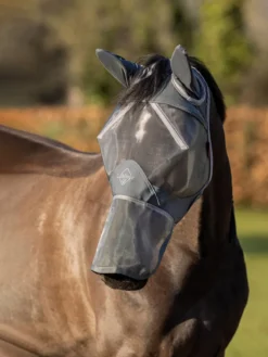 LeMieux Armour Shield Pro Full Fly Mask - Grey -PREMIER EQUINE 3n6a0380 copy
