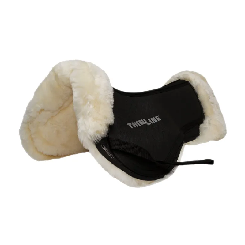 ThinLine Sheepskin Comfort Half Pad- Natural Black/ Natural 2 ThinLine Sheepskin Comfort Half Pad- Natural Black/ Natural - Image 2