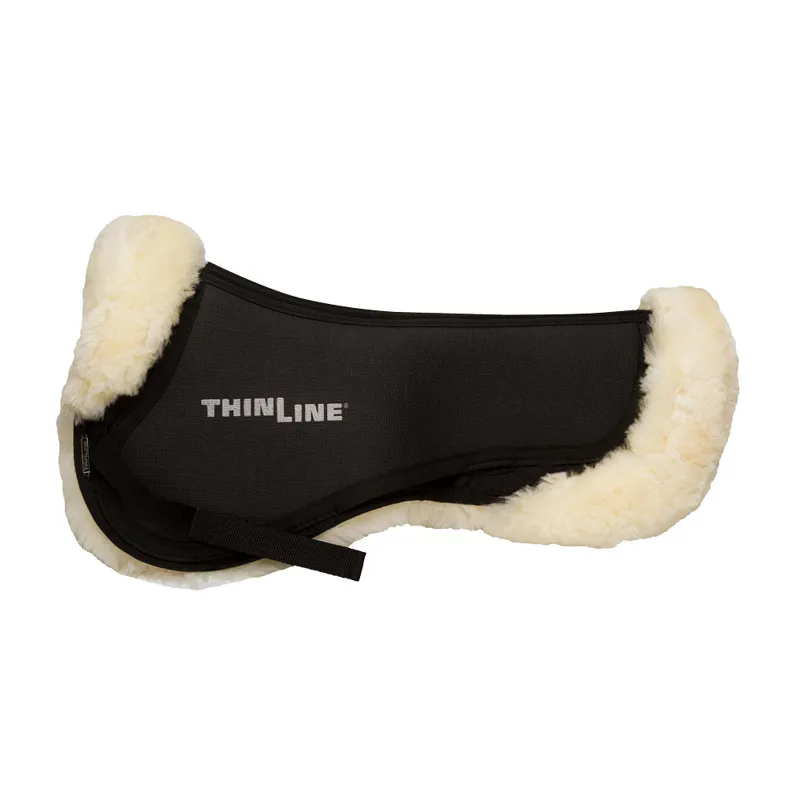 ThinLine Sheepskin Comfort Half Pad- Natural Black/ Natural 1 ThinLine Sheepskin Comfort Half Pad- Natural Black/ Natural