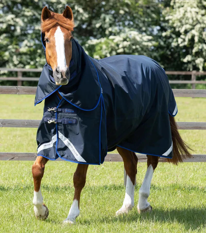 Premier Equine Buster 40g Turnout With Classic Neck Cover Navy 1 Premier Equine Buster 40g Turnout With Classic Neck Cover Navy