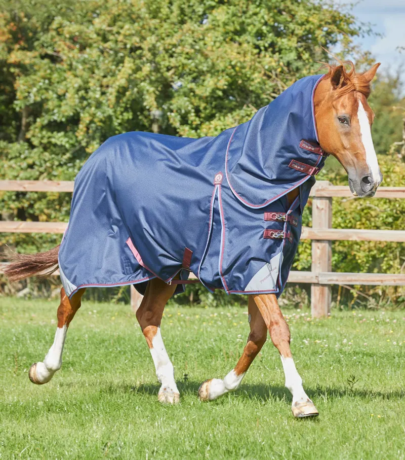 Premier Equine Akoni 0g Turnout With Classic Neck Cover Navy 1 Premier Equine Akoni 0g Turnout With Classic Neck Cover Navy