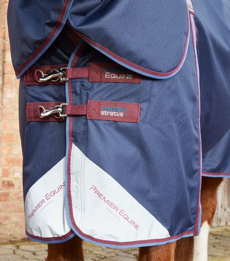 Premier Equine Akoni 0g Turnout With Classic Neck Cover Navy 2 Premier Equine Akoni 0g Turnout With Classic Neck Cover Navy - Image 2