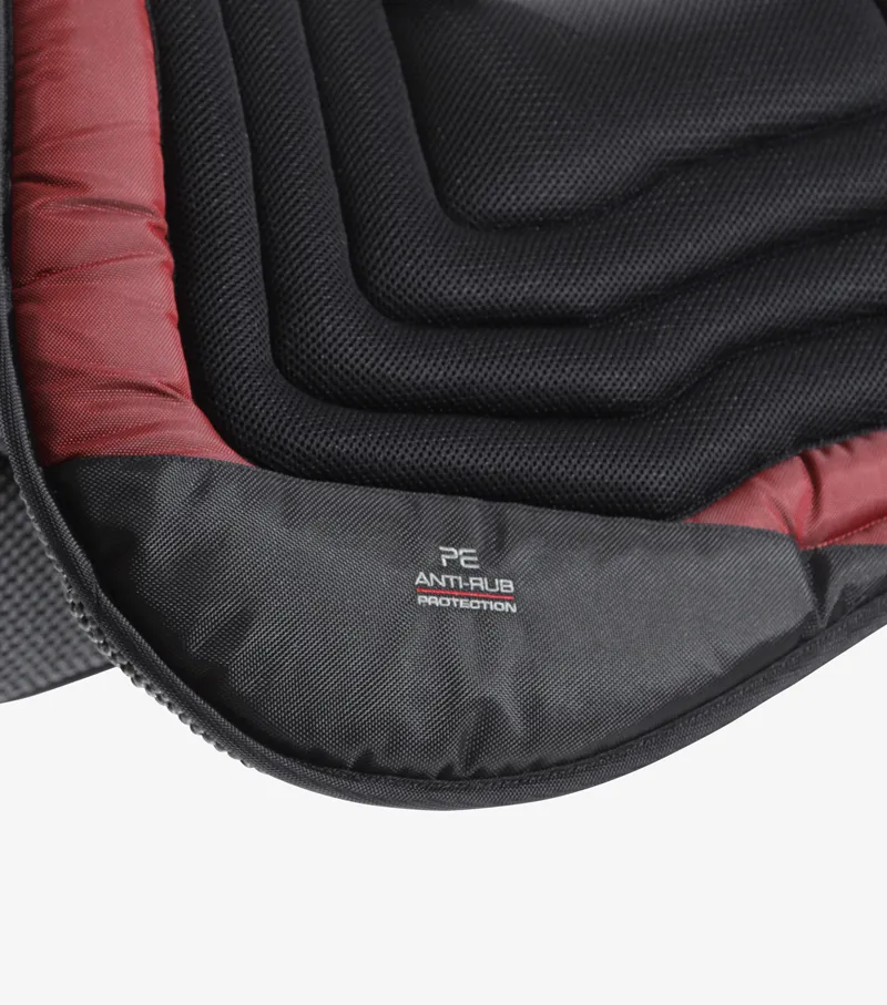 Premier Equine Anti-Slip Airflow Shockproof Racing/Training Half Pad Red/Black 2 Premier Equine Anti-Slip Airflow Shockproof Racing/Training Half Pad Red/Black - Image 2