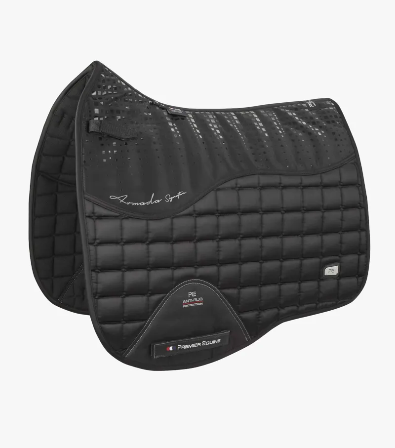 Premier Equine Armada Close Contact Satin Dressage Square Black 1 Premier Equine Armada Close Contact Satin Dressage Square Black