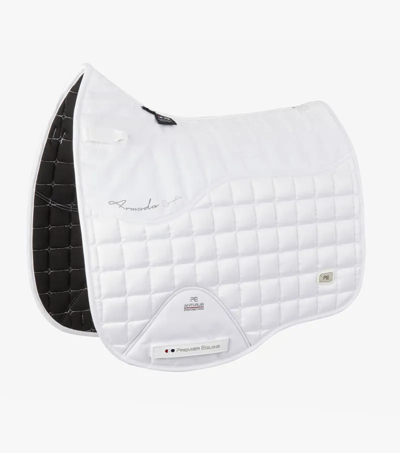 Premier Equine Armada Close Contact Satin Dressage Square White 1 Premier Equine Armada Close Contact Satin Dressage Square White