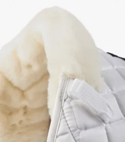 Premier Equine Atlantis CC Satin Wool GP/Jump Square White/Natural Wool -PREMIER EQUINE Atlantis GP Jump Saddle Pad White 3