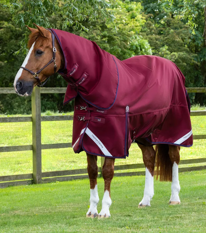 Premier Equine Titan 50g Turnout Rug With Classic Neck Cover Burgundy 1 Premier Equine Titan 50g Turnout Rug With Classic Neck Cover Burgundy