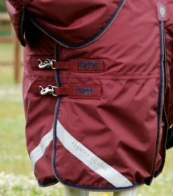Premier Equine Buster 400g Turnout Rug With Snug-Fit Neck Cover Burgundy -PREMIER EQUINE Buster 400 Turnout Rug Burgundy 4