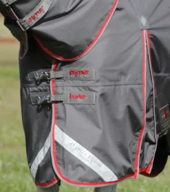 Premier Equine Buster 50g Turnout Rug With Snug-Fit Neck Cover Grey 8 Premier Equine Buster 50g Turnout Rug With Snug-Fit Neck Cover Grey -PREMIER EQUINE Buster 50 Turnout Rug Grey 3