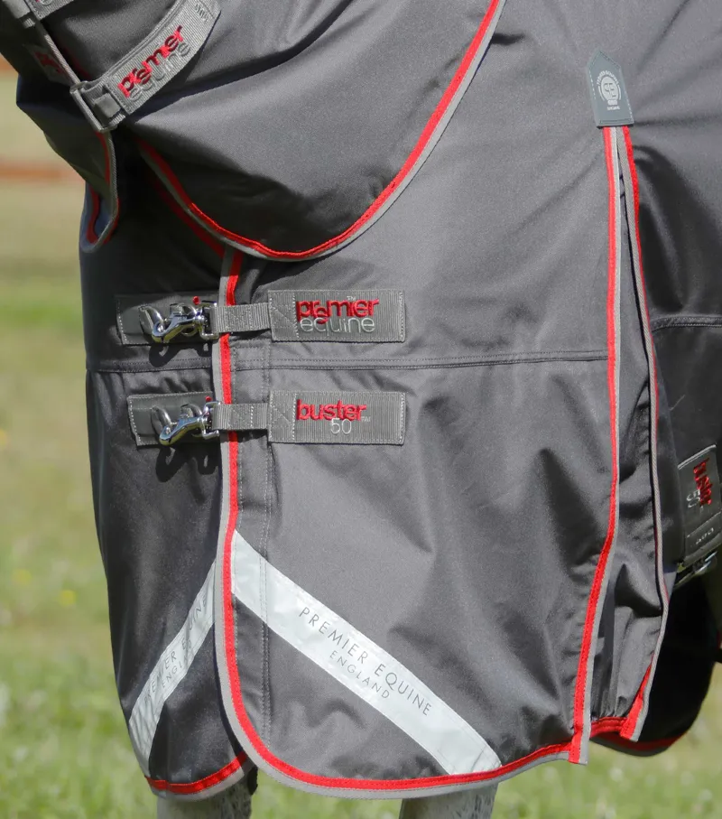 Premier Equine Buster 50g Turnout Rug With Snug-Fit Neck Cover Grey 3 Premier Equine Buster 50g Turnout Rug With Snug-Fit Neck Cover Grey - Image 3