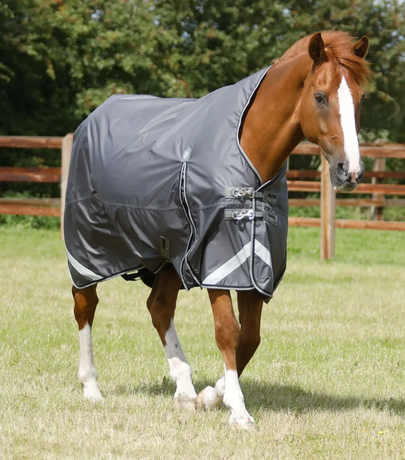 Premier Equine Buster Hardy 0g Half Neck Turnout Rug Grey 1 Premier Equine Buster Hardy 0g Half Neck Turnout Rug Grey