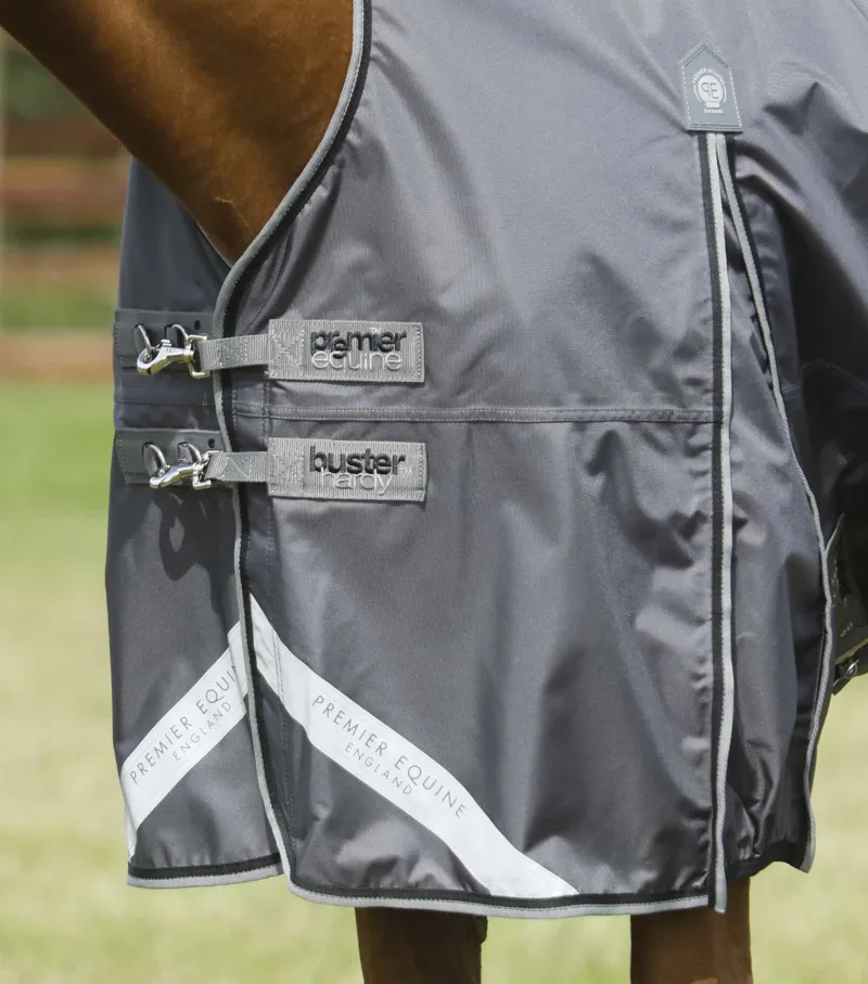 Premier Equine Buster Hardy 0g Half Neck Turnout Rug Grey 3 Premier Equine Buster Hardy 0g Half Neck Turnout Rug Grey - Image 3