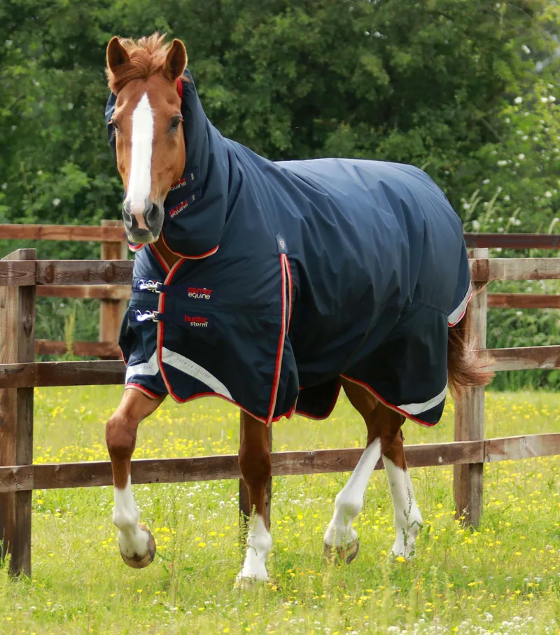 Premier Equine Buster Storm 200g Combo Turnout Rug With Snug-Fit Neck Navy 1 Premier Equine Buster Storm 200g Combo Turnout Rug With Snug-Fit Neck Navy
