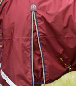 Premier Equine Buster Zero Turnout Rug With Classic Neck Cover Burgundy -PREMIER EQUINE Buster Zero Turnout Rug Burgundy 4