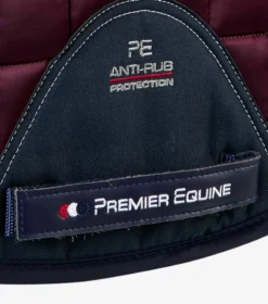 Premier Equine Capella CC Merino Wool GP/Jump Square Wine/Navy Wool -PREMIER EQUINE Capella Wool GPJump Saddle Pad Burgundy 6