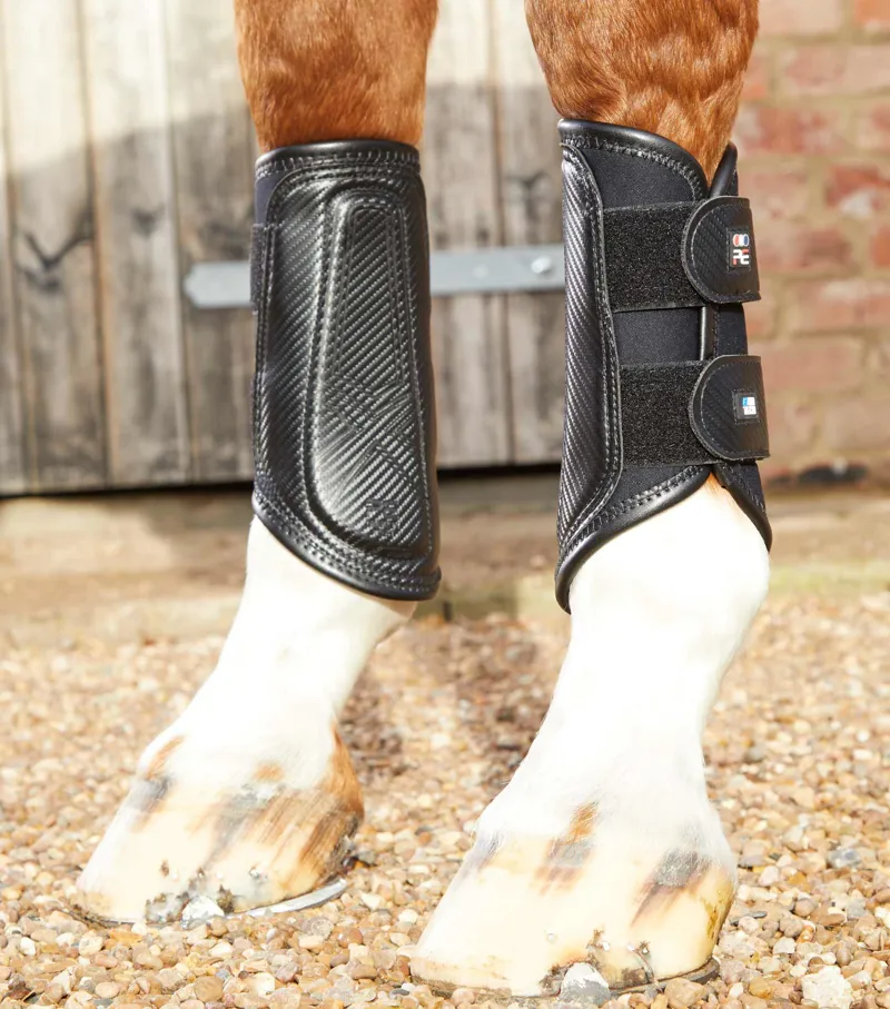 Premier Equine Carbon Air-Tech Double Locking Brushing Boots Black 1 Premier Equine Carbon Air-Tech Double Locking Brushing Boots Black