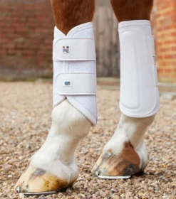 Premier Equine Carbon Air-Tech Double Locking Brushing Boots White