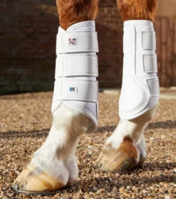 Premier Equine Carbon Air-Tech Single Locking Brushing Boots White