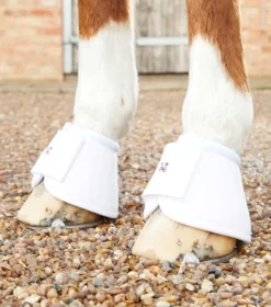 Premier Equine Carbon Wrap Over Reach Boots White