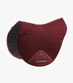Premier Equine Close Contact Cotton Cross Country Saddle Pad Burgundy