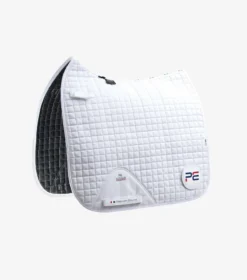 Premier Equine Close Contact Cotton Dressage Competition Saddle Pad White