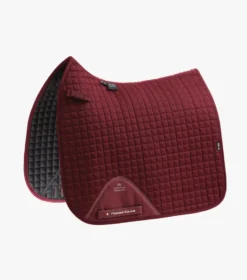 Premier Equine Close Contact Cotton Dressage Saddle Pad Burgundy