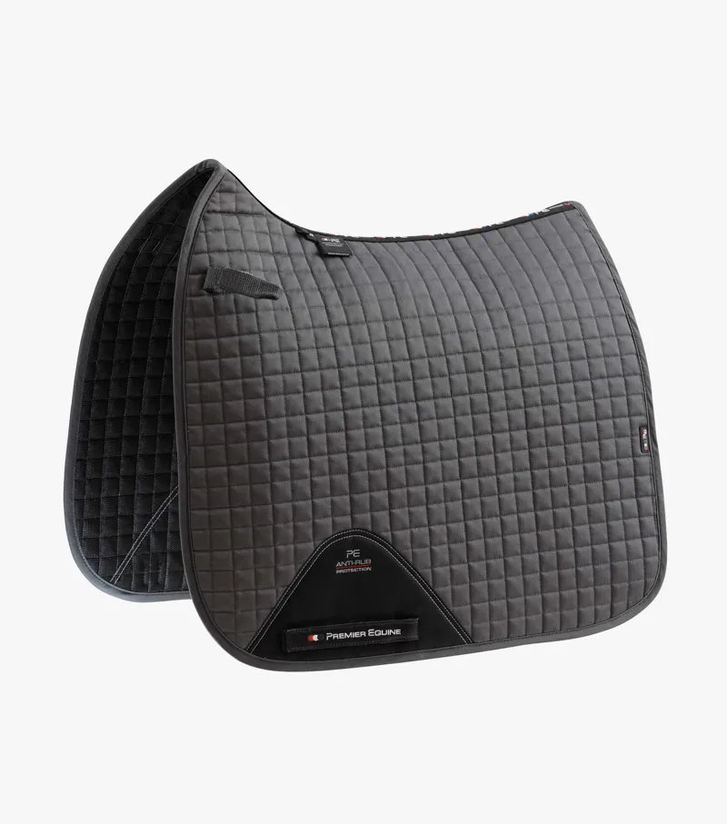 Premier Equine Close Contact Cotton Dressage Saddle Pad Grey 1 Premier Equine Close Contact Cotton Dressage Saddle Pad Grey