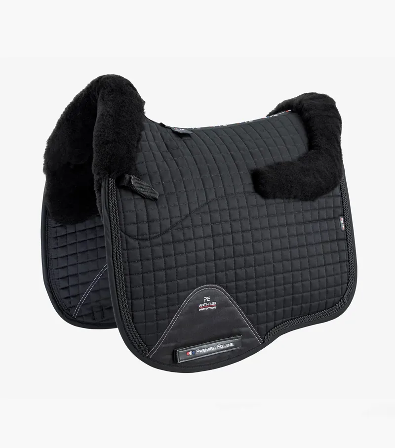 Premier Equine CC Merino Wool European Saddle Pad - Dressage Black/Black Wool 1 Premier Equine CC Merino Wool European Saddle Pad - Dressage Black/Black Wool