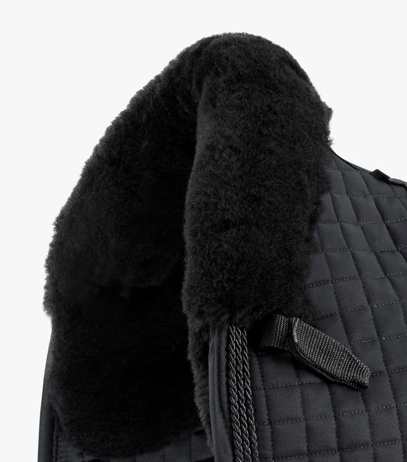 Premier Equine CC Merino Wool European Saddle Pad - Dressage Black/Black Wool 3 Premier Equine CC Merino Wool European Saddle Pad - Dressage Black/Black Wool - Image 3