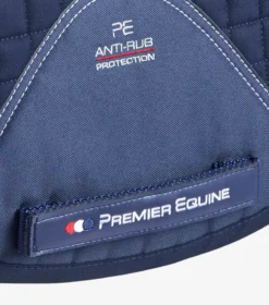 Premier Equine CC Merino Wool European Saddle Pad - Dressage Navy/Navy Wool -PREMIER EQUINE Close Contact Merino Wool European Half Lined Dressage Square Navy 5