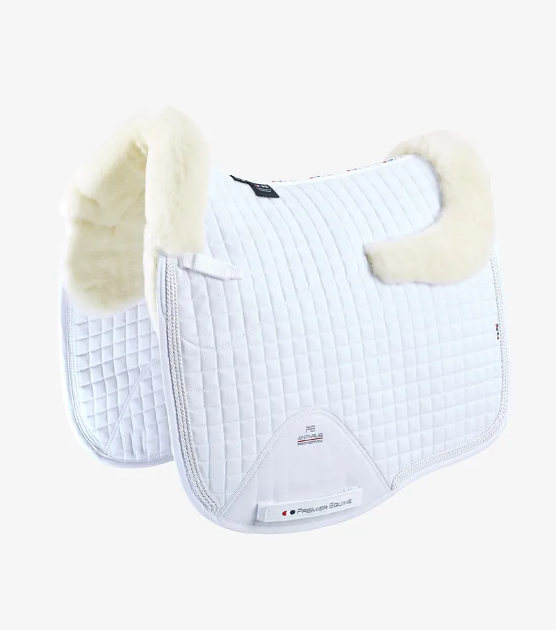 Premier Equine CC Merino Wool European Saddle Pad - Dressage White/Natural Wool 1 Premier Equine CC Merino Wool European Saddle Pad - Dressage White/Natural Wool