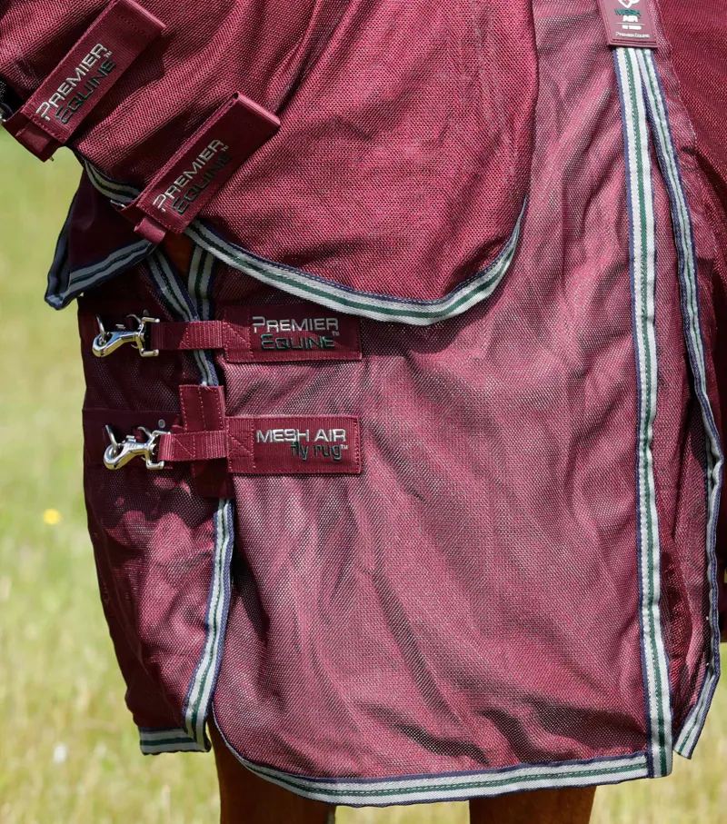 Premier Equine Combo Mesh Air Fly Rug With Surcingles Wine 4 Premier Equine Combo Mesh Air Fly Rug With Surcingles Wine - Image 4
