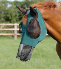 Premier Equine Comfort Tech Xtra Lycra Fly Mask Green