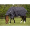 JHL Lightweight Plus Turnout Rug W/Neck In Navy/Burgundy/White