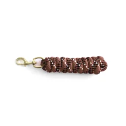 KM Elite Cotton 7ft Double Braided Leadrope In Brown