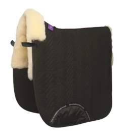 KM Elite Half Lined Dressage Square Saddlecoth In Black/White
