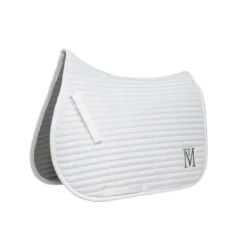 Mark Todd Quilted Full Saddle Pad In White/Silver