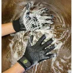 Lemieux Hands On Grooming Gloves Black -PREMIER EQUINE Hands On Grooming Gloves Mitts for Horses Dogs 5
