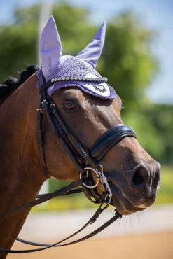 LeMieux Loire Fly Hood Wisteria -PREMIER EQUINE IT02696 lifestyle loireflyhood wisteria 1