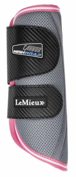 LeMieux Carbon Mesh Wrap Boots Watermelon -PREMIER EQUINE LeMieux Carbon Mesh Wrap Boots GreyWatermelon 2