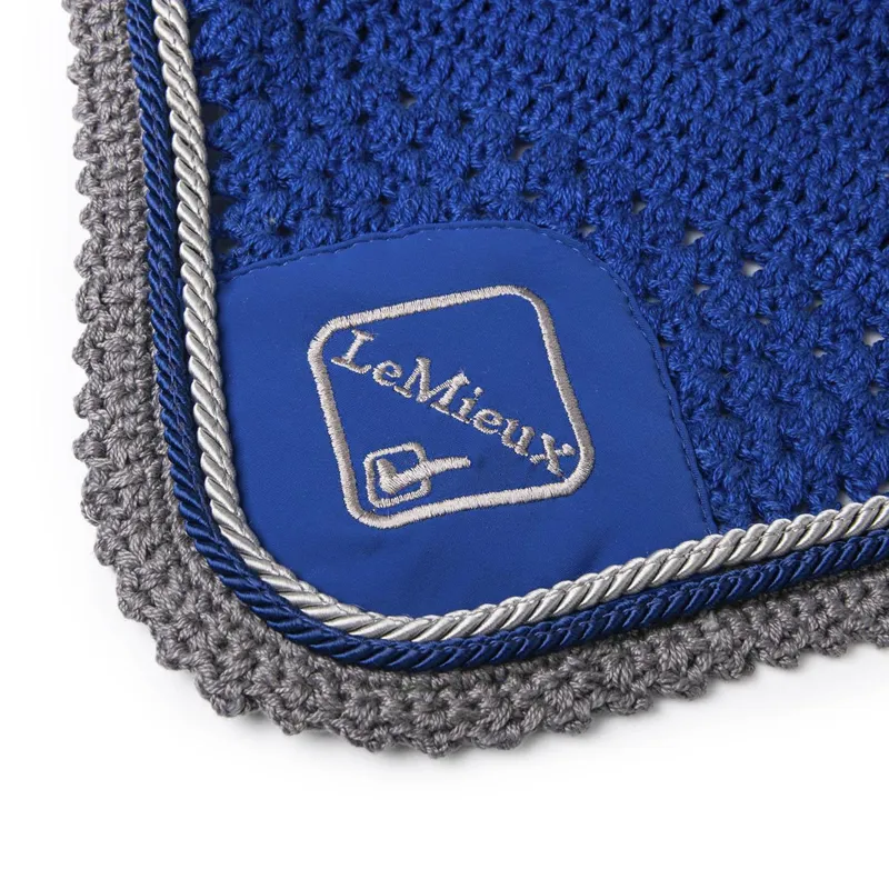 LeMieux Classic Lycra Fly Hood Benetton Blue 2 LeMieux Classic Lycra Fly Hood Benetton Blue - Image 2