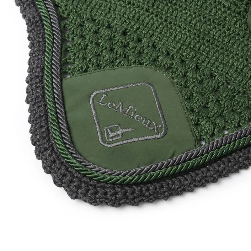 LeMieux Classic Lycra Fly Hood Hunter Green 2 LeMieux Classic Lycra Fly Hood Hunter Green - Image 2