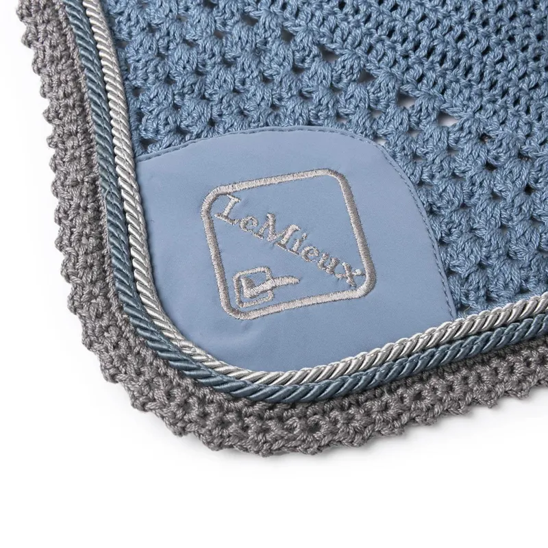 LeMieux Classic Lycra Fly Hood Ice Blue 2 LeMieux Classic Lycra Fly Hood Ice Blue - Image 2