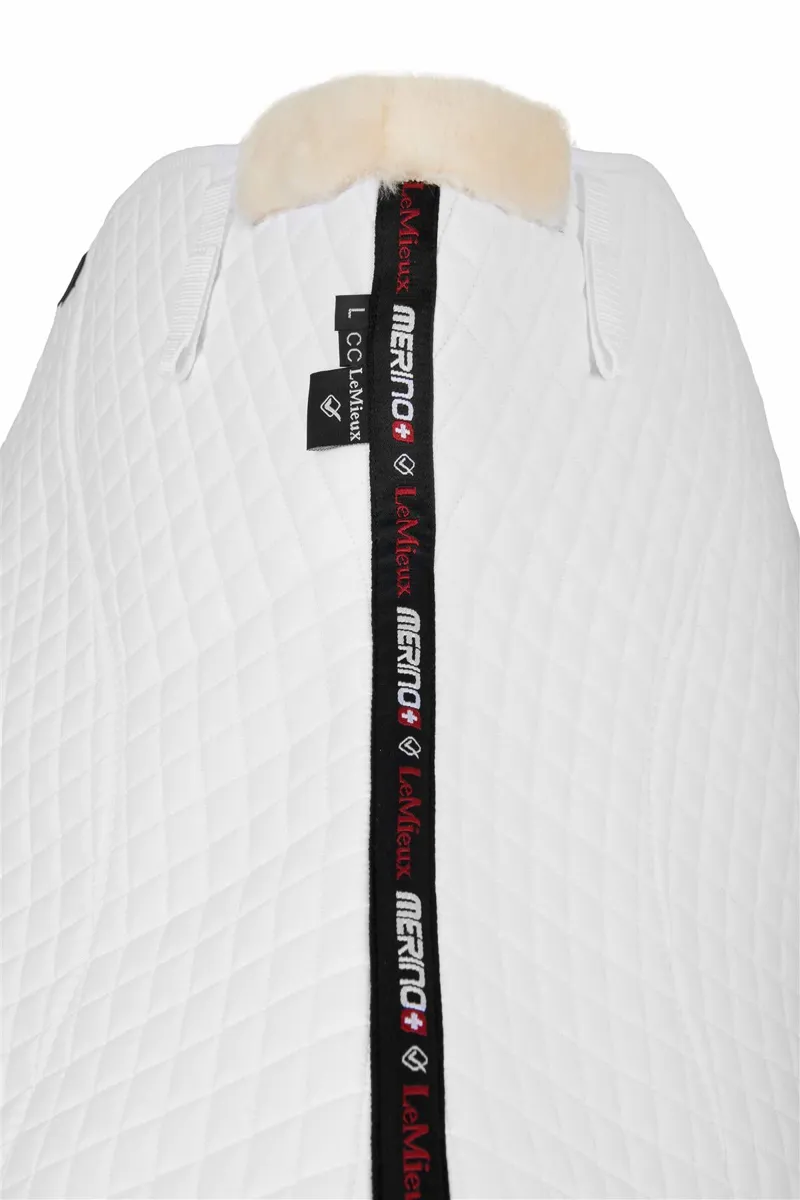 LeMieux Merino+ Dressage Square Half Lined White 4 LeMieux Merino+ Dressage Square Half Lined White - Image 4