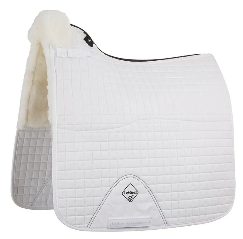 LeMieux Merino+ Dressage Square Half Lined White 1 LeMieux Merino+ Dressage Square Half Lined White