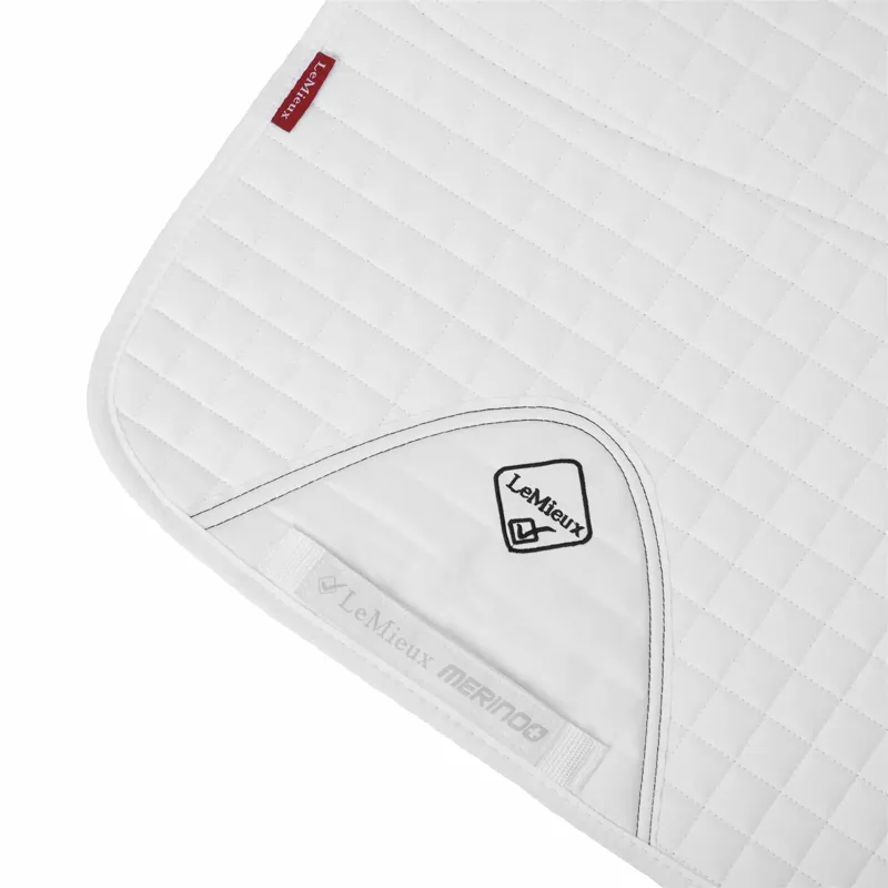 LeMieux Merino+ Dressage Square Half Lined White 3 LeMieux Merino+ Dressage Square Half Lined White - Image 3