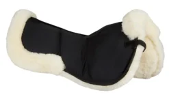 LeMieux ProSorb Merino+ 3 Pocket Half Pad Black/Natural -PREMIER EQUINE LeMieux ProSorb Lambskin 3 Pocket Half Pad NaturalBlack 2