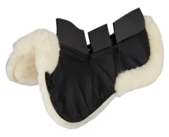 LeMieux ProSorb Merino+ 3 Pocket Half Pad Black/Natural -PREMIER EQUINE LeMieux ProSorb Lambskin 3 Pocket Half Pad NaturalBlack 4