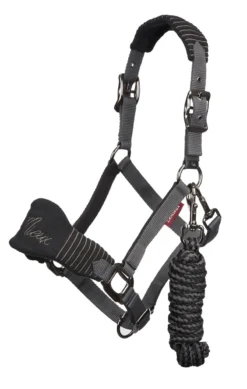LeMieux Vogue Fleece Headcollar With Rope Black